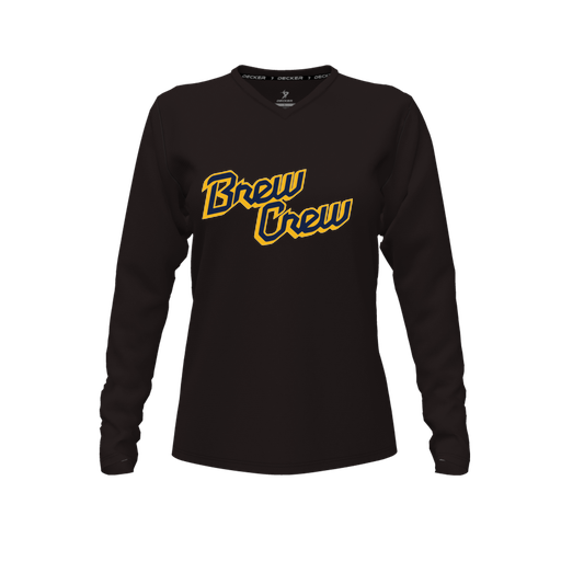 [FTLVCFBK-FYXS-LOGO3] Decker Comfort T-Shirt (Female Youth XS, Black, V Neck, Logo 3, Long Sleeve)