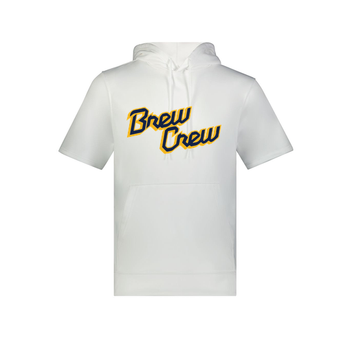 [6871.005.S-LOGO3] Men's Dri Fit Short Sleeve Hoodie (Adult S, White, Logo 3)