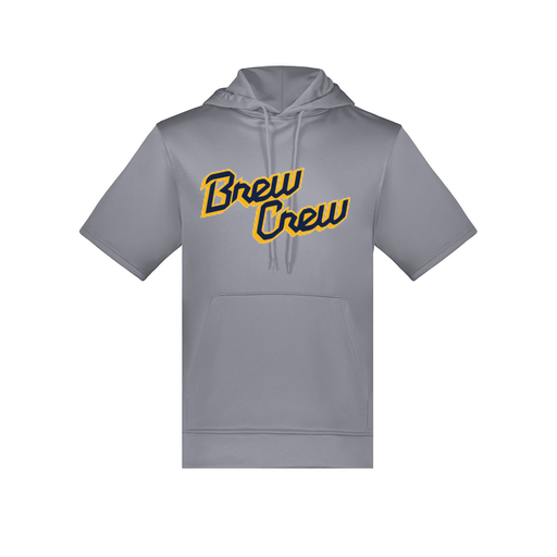 [6871.059.S-LOGO3] Men's Dri Fit Short Sleeve Hoodie (Adult S, Gray, Logo 3)