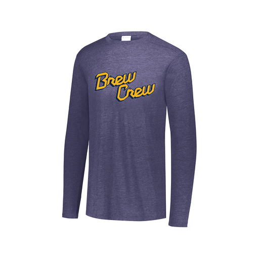 [FTLCUBNV-AXS-LOGO2] Decker Men's Tri-Blend T-Shirt - Long Sleeve (Adult XS, Navy, Logo 2)