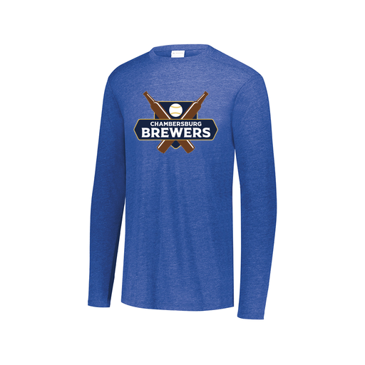 [FTLCUBRY-AXS-LOGO1] Decker Men's Tri-Blend T-Shirt - Long Sleeve (Adult XS, Royal, Logo 1)
