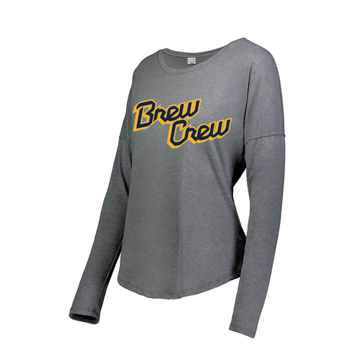 [3077.013.XS-LOGO3] Ladies LS Ultra-blend T-Shirt (Female Adult XS, Gray, Logo 3)